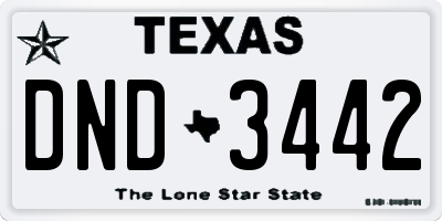 TX license plate DND3442