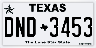 TX license plate DND3453