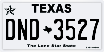 TX license plate DND3527