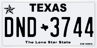 TX license plate DND3744