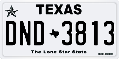 TX license plate DND3813