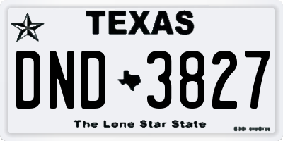 TX license plate DND3827