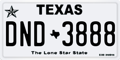 TX license plate DND3888