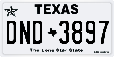 TX license plate DND3897