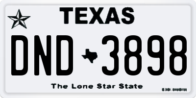 TX license plate DND3898