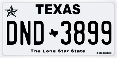 TX license plate DND3899