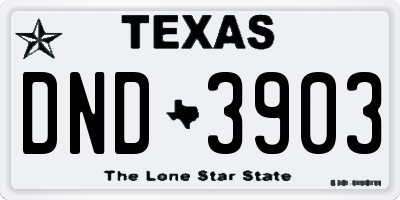TX license plate DND3903