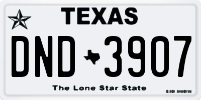 TX license plate DND3907