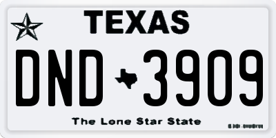 TX license plate DND3909