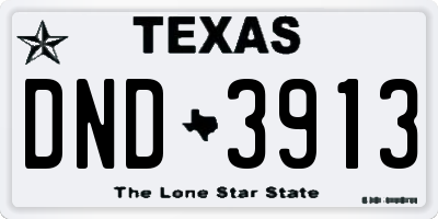 TX license plate DND3913