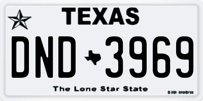 TX license plate DND3969