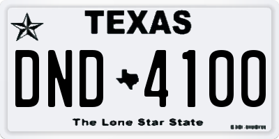 TX license plate DND4100