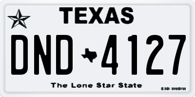 TX license plate DND4127