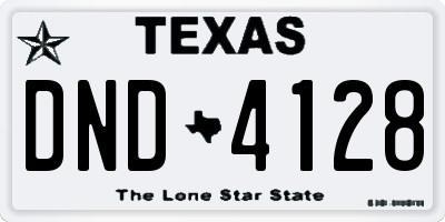 TX license plate DND4128