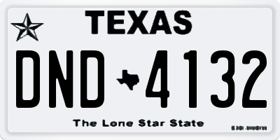 TX license plate DND4132