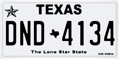 TX license plate DND4134