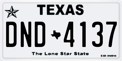 TX license plate DND4137