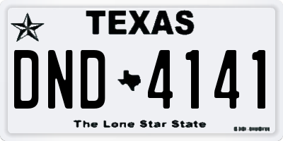 TX license plate DND4141