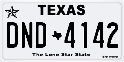 TX license plate DND4142