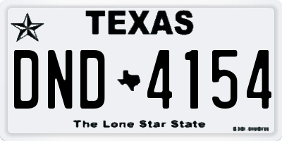 TX license plate DND4154