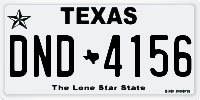 TX license plate DND4156