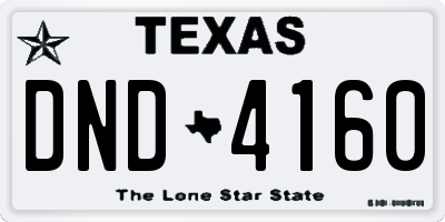 TX license plate DND4160