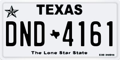 TX license plate DND4161