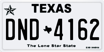 TX license plate DND4162