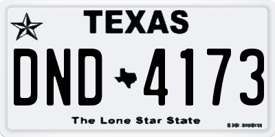 TX license plate DND4173