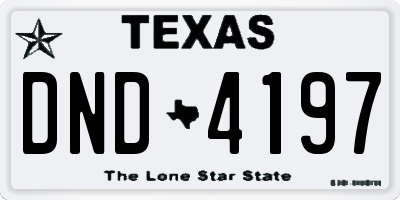 TX license plate DND4197