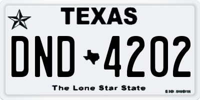 TX license plate DND4202