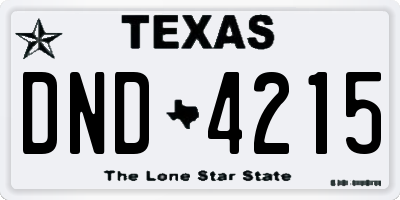 TX license plate DND4215