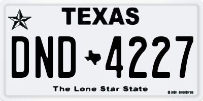 TX license plate DND4227