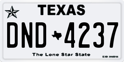 TX license plate DND4237