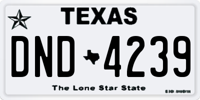 TX license plate DND4239