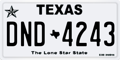 TX license plate DND4243
