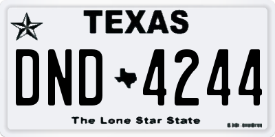 TX license plate DND4244