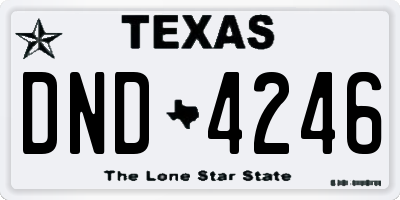 TX license plate DND4246