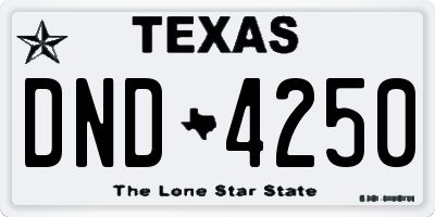 TX license plate DND4250