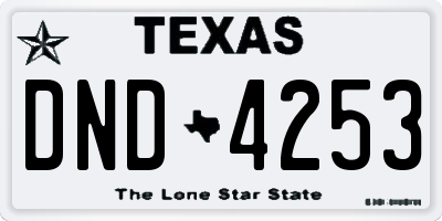 TX license plate DND4253