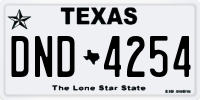 TX license plate DND4254