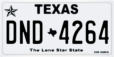 TX license plate DND4264