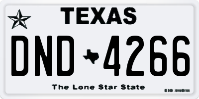 TX license plate DND4266