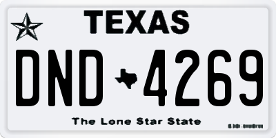 TX license plate DND4269
