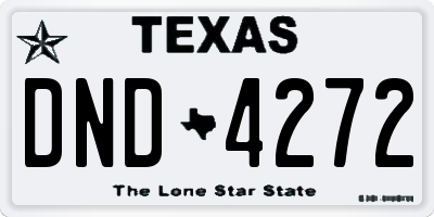 TX license plate DND4272