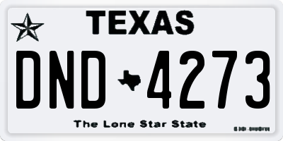 TX license plate DND4273