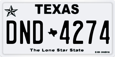 TX license plate DND4274