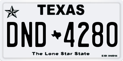 TX license plate DND4280