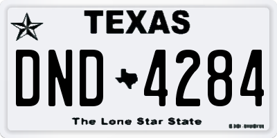 TX license plate DND4284