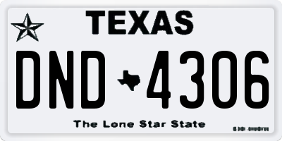 TX license plate DND4306